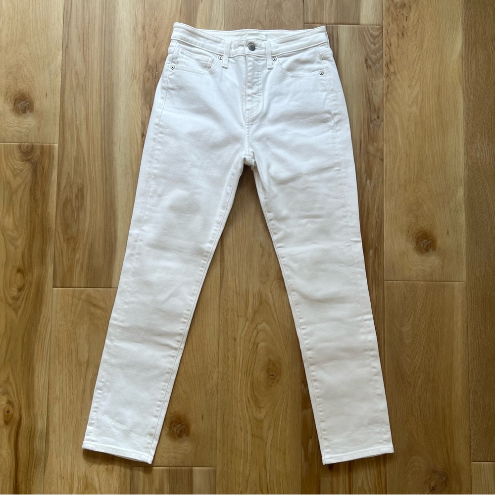 Uniqlo Jeans Women's Straight Leg Skinny Fit High Rise White Size 4